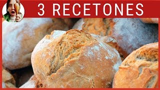 3 RECETAS DE PAN FÁCILES Y GENIALES [upl. by Anaidirib]