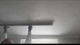 badkamer plafond vlak stucadoren met knauf goldband mp75 over gipsplaten [upl. by Vanhomrigh]