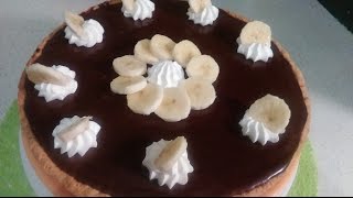 Recette de tarte à la banane et chocolat facile et rapideتارت الموزوالشكلاط روووعة فالمداق [upl. by Neelhsa]