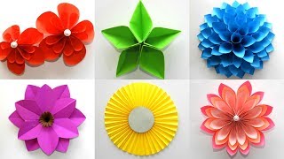 6 Rosas de papel fáciles de hacer  Flores de Decoración para el hogar  Bricolaje [upl. by Alvera]