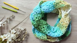 Aprende cómo tejer bufanda o cuello infinito a crochet paso a paso easy crochet [upl. by Yruj]