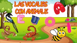 aprende las vocales con animales  para niños [upl. by Malin]