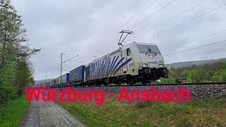 Von Würzburg Hbf nach Ansbach Einfahrsignal Lokomotion Führerstandsmitfahrt [upl. by Aicirtak]