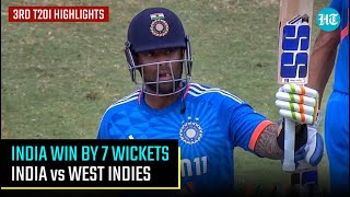 India vs West Indies 3rd T20 Match Highlights  83 runs off 44 Balls  Suryakumar Yadav Fifty [upl. by Gainer]