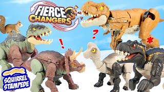 Jurassic World Fierce Changers Transformers T Rex to Jeep and Other Dinosaur Combos Review [upl. by Havstad]