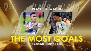 BALLON DOR 2024  THE MOST GOALS  LAUTARO MARTINEZ vs JAMAL MUSIALA  COPA AMERICA vs EURO 2024 [upl. by Notluf]