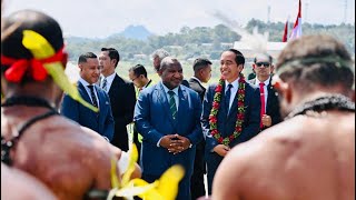 Presiden Jokowi Tiba di Papua Nugini Disambut PM James Marape Port Moresby 5 Juli 2023 [upl. by Sander965]