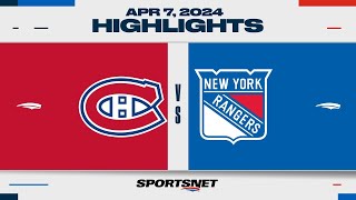 NHL Highlights  Canadiens vs Rangers  April 7 2024 [upl. by Natalia971]