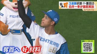 【白井の目】週末はロッテを３タテ！白井一幸さんが刮目したのは…松本剛の“走り”！さあここから！佐藤宏樹アナのテンションも上がる！首位SＢ４．５ゲーム差を詰めていく！ [upl. by Otes]