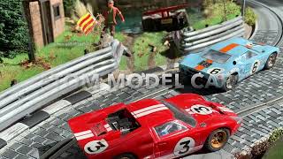 Slot car track layout Scalextric gt40 racing [upl. by Elyl]