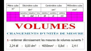 Maths 5ème  Volumes convertir d’unités de mesure Exercice 2 [upl. by Kataway]