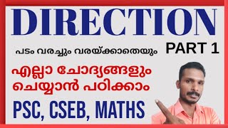 DIRECTION PART 1  പടം വരച്ചും അല്ലാതെയും ചെയ്യാം  AS EASY MATHS  CSEB PSC [upl. by Etnud]