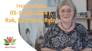 Tarot 0511082024 r – trygon wody Rak Skorpion Ryby 😊 – tygodniówka [upl. by Wiese]