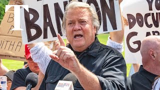 LIVE Steve Bannon speaks out after prison release in New York [upl. by Tinaret129]