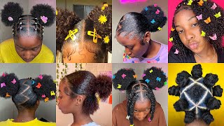 🩵🎀 New ᴘɪɴᴛᴇʀᴇꜱᴛ inspired natural hairstyles  slayed edges  💞 [upl. by Eclud]