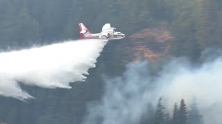 Firefighting Air Tankers Battle Rural Wildfire in Washington [upl. by Eiro]