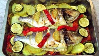 Dorada al Horno con verduras  Receta fácil y rápida  Pescado al horno con verduras [upl. by Shell]