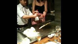 Teppanyaki Restaurant Clip 4  Sara the Chef [upl. by Kilmarx80]