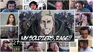 SURVEY CORPS FINAL CHARGE Attack On TItan Season 3 Episode 16  Reaction Mashup [upl. by Letrice]