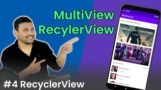 RecyclerView with Multiple View Types  4 RecyclerView [upl. by Donelle]