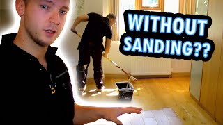 How to Refinish a Wood Floor Without Sanding under 1 hour [upl. by Lussier]