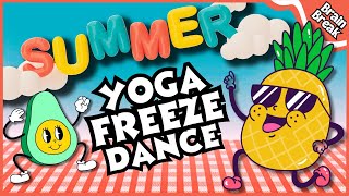 Summer Picnic Yoga Freeze Dance  Summer Brain Break  Summer Yoga for Kids [upl. by Kravits]