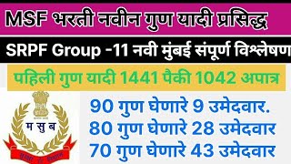 MSF bharti 2022 SRPF Group 11 नवी मुंबई पहिली यादी संपूर्ण विश्लेषण MSF Bharti New update 2022 [upl. by Rafaelia]