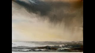 Loose Watercolour Sky Practice how to avoid overworking watercolor landscape painting tutorial demo [upl. by Pinsky]