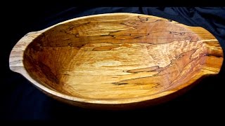 Bowl carving with hand tools spalted beech wood ASMR [upl. by Ahseet441]