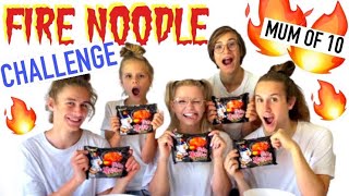 KOREAN FIRE NOODLE CHALLENGE🔥  SPICY RAMEN CHALLENGE  MOM OF 10  TAINATHEMUMOF10 [upl. by Jarad]