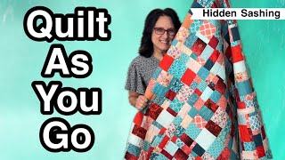 🧁 Crumb Cake QUILT AS YOU GO Patchwork Quilt [upl. by Brindell]