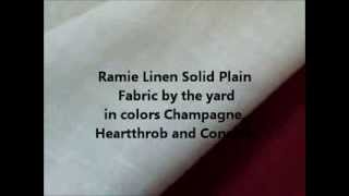 Ramie Linen Solid Plain Fabric by the yard [upl. by Cired]