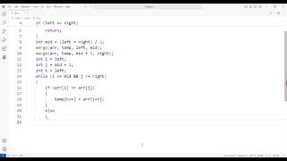 Merge Sort algorithm in C [upl. by Sofie566]