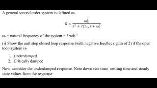 Note down rise time settling time and steady state values from the response [upl. by Warder]