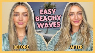 The EASIEST Loose Beachy Waves Hair Tutorial 🌊 [upl. by Arot784]