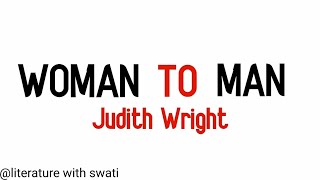 woman to man hindi summary by judith wright  literaturewithswati [upl. by Ogg]