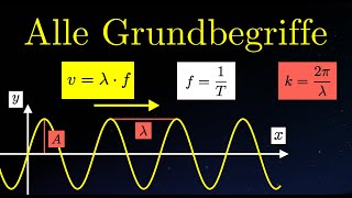 Wellenlänge Wellenzahl Frequenz Geschwindigkeit Periodendauer  Wellen 2 von 10 [upl. by Halvaard]