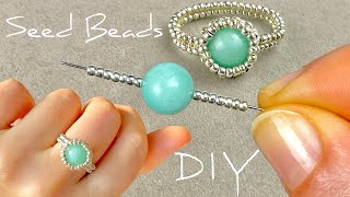 Seed Bead Jewelry Making Tutorials How to Make Seed Bead Rings  Beads Jewelry Making [upl. by Nnael]