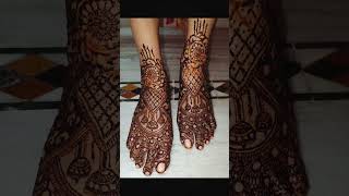 Bridal legs mehndi design mehndi hennatattoo viralvideo trendingshorts [upl. by Kati]