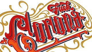 Fuck Corona Vintage Lettering on Procreate [upl. by Colier]