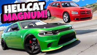 This HELLCAT Dodge Magnum is a BEAST for Police Chases in BeamNG Drive Mods [upl. by Gregson]