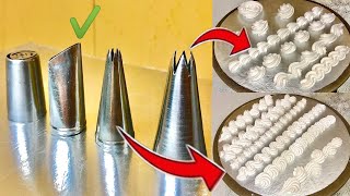 Nozzles Design  Nozzles For Cake Decoration  How To Use Nozzles For Cake [upl. by Kcinimod]