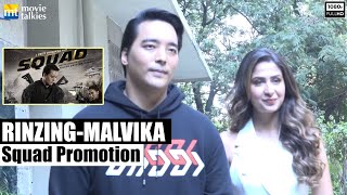 Tiger Shroff childhood friend Rinzing Denzongpa Malvika Raaj steps out to Promote Squad [upl. by Lrig]