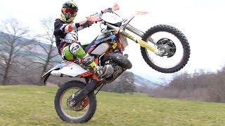 Session Wheeling en SlowMotion  KTM 125exc amp 250exc [upl. by Ananna472]