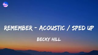 Becky Hill  Remember  Acoustic  Sped Up Lyrics [upl. by Rose]