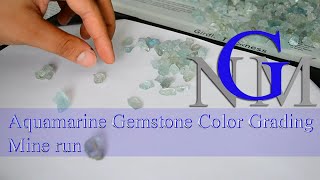 Aquamarine Gemstone Color Grading  Mine run [upl. by Rie369]