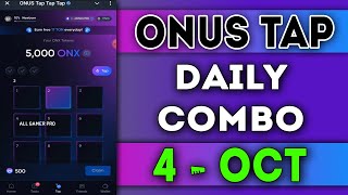 Onus Tap Tap Tap Daily Code 4 October 2024  Today Onus Daily Code  AGP onusdailycode [upl. by Norven]