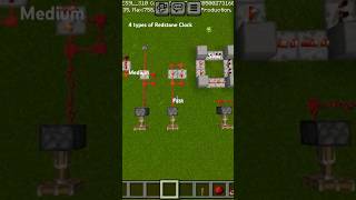 4 types of Redstone clocks youtube youtubeshorts [upl. by Irrak757]