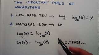 What are the Two Important Types of Logarithms  Log Base e and Log Base 10   Logarithms Lesson 3 [upl. by Enylecoj]