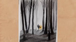 StepbyStep Watercolor Painting Tutorial Enchanting Misty Forestquot [upl. by Inafit861]